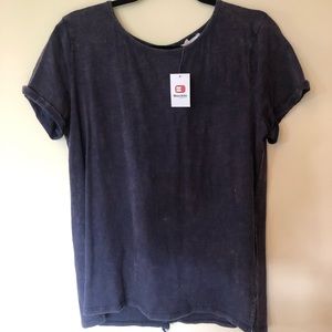 Buckle lace up back tee